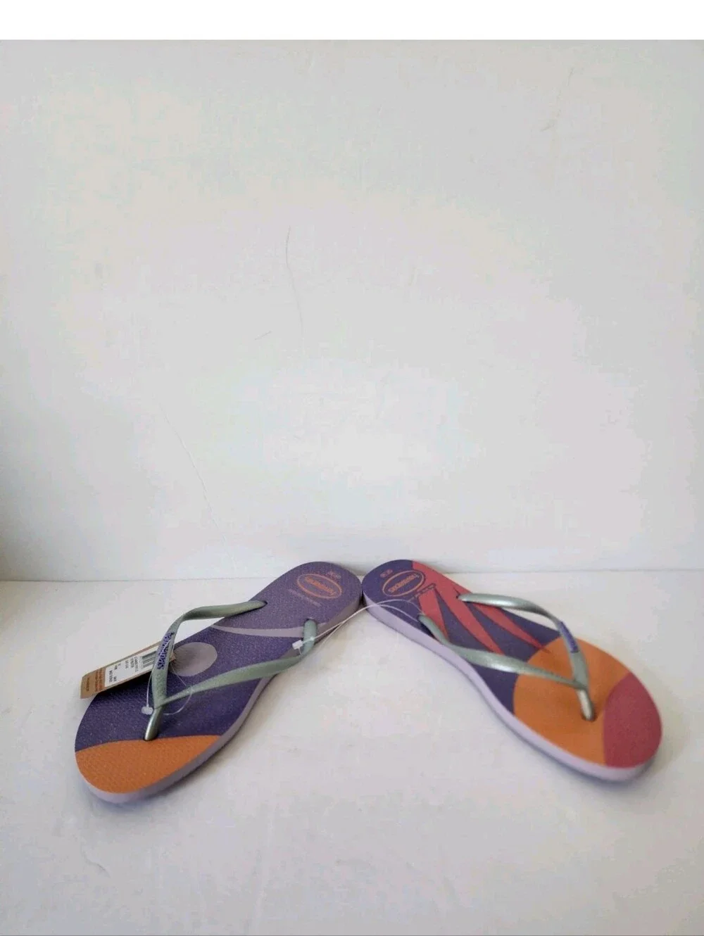 Havaianas Slim Glitter Sunset Flip Flops Quiet Lilac Purple Womens 9/10 4146766